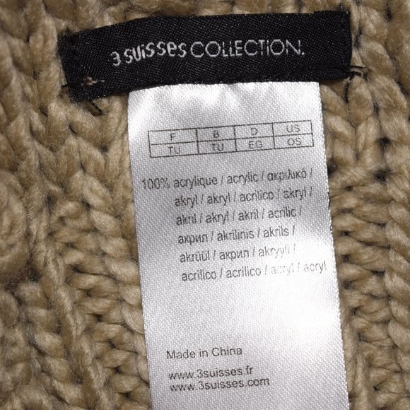 New Without Tag 3 Suisses Collection France Cable Knit Cowl Scarf - Picture 3 of 4